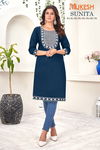 Sunita Magic Cotton Slub Embroidery Kurti Wholesale Price In Surat